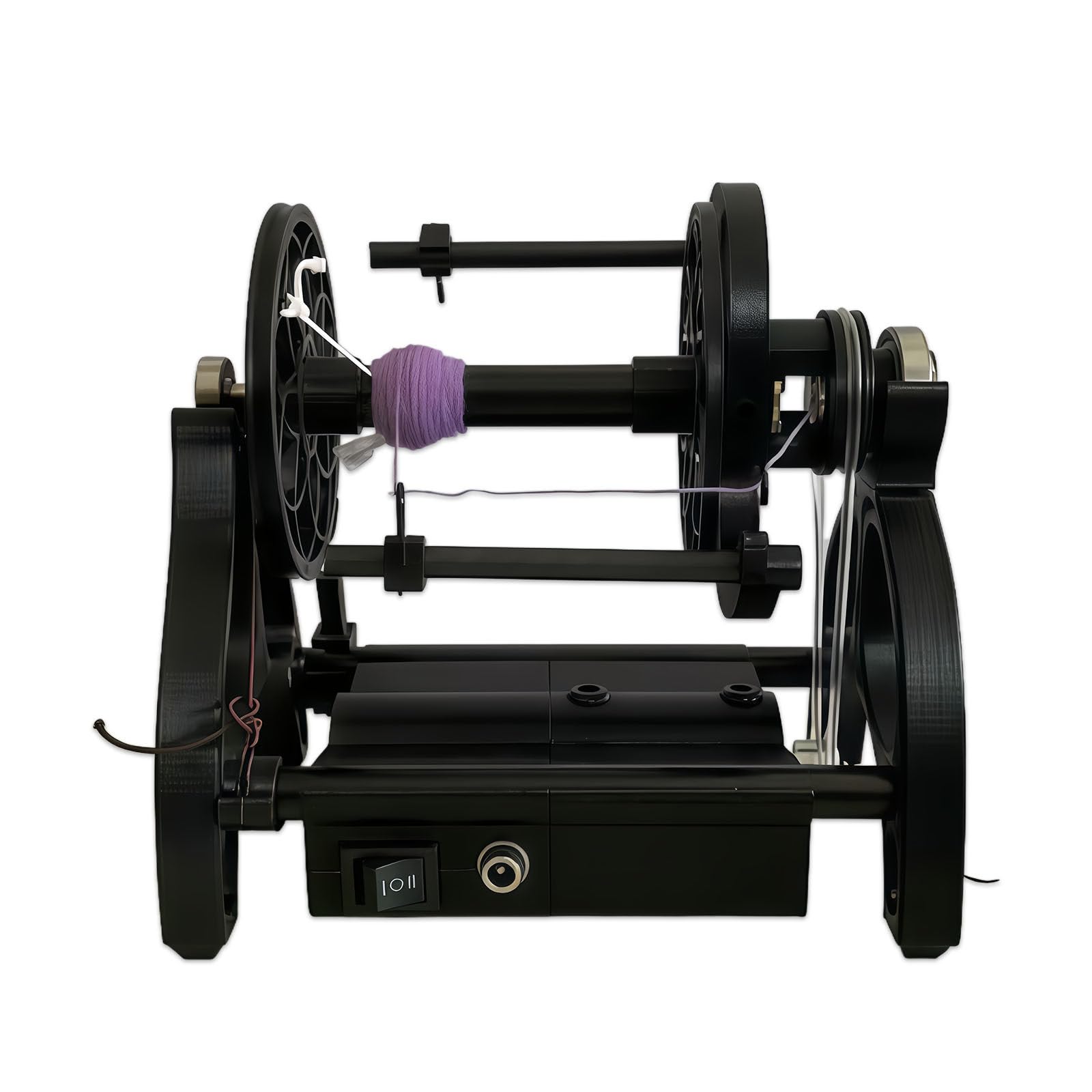 Elektryczny Kołowrotek Z Włókna 12 V, Miniaturowy Kołowrotek Z Wełny, Z 3 Małymi Szpulkami, Obracający Się W Przód I W Tył, Do Samodzielnego Przędzenia Włókien Black