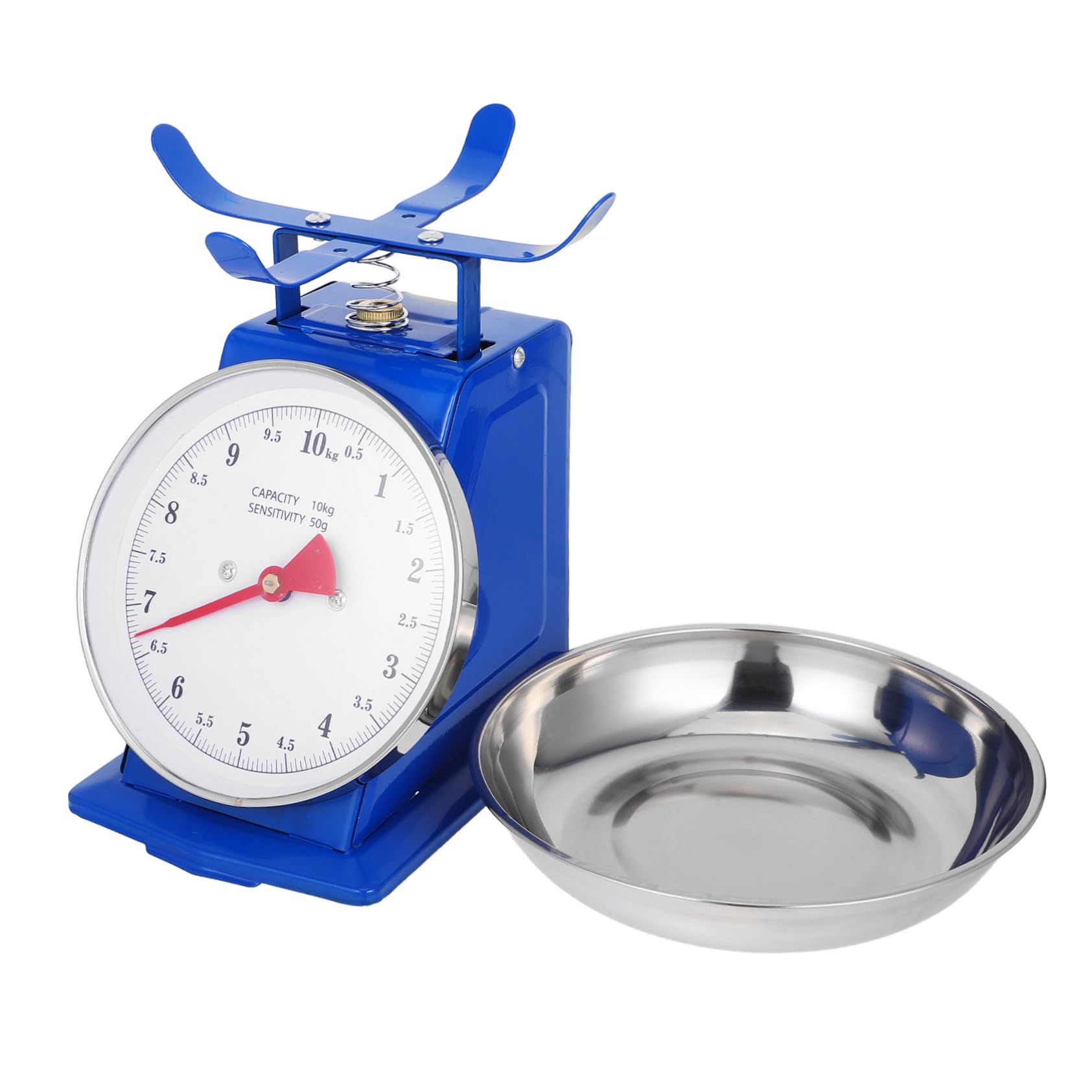 Báscula Mecánica de Cocina Azul con Bandeja Desmontable y Diseño Vintage, Capacidad 10kg, Operación sin Pilas y Pesada Precisa para Preparación de Comidas