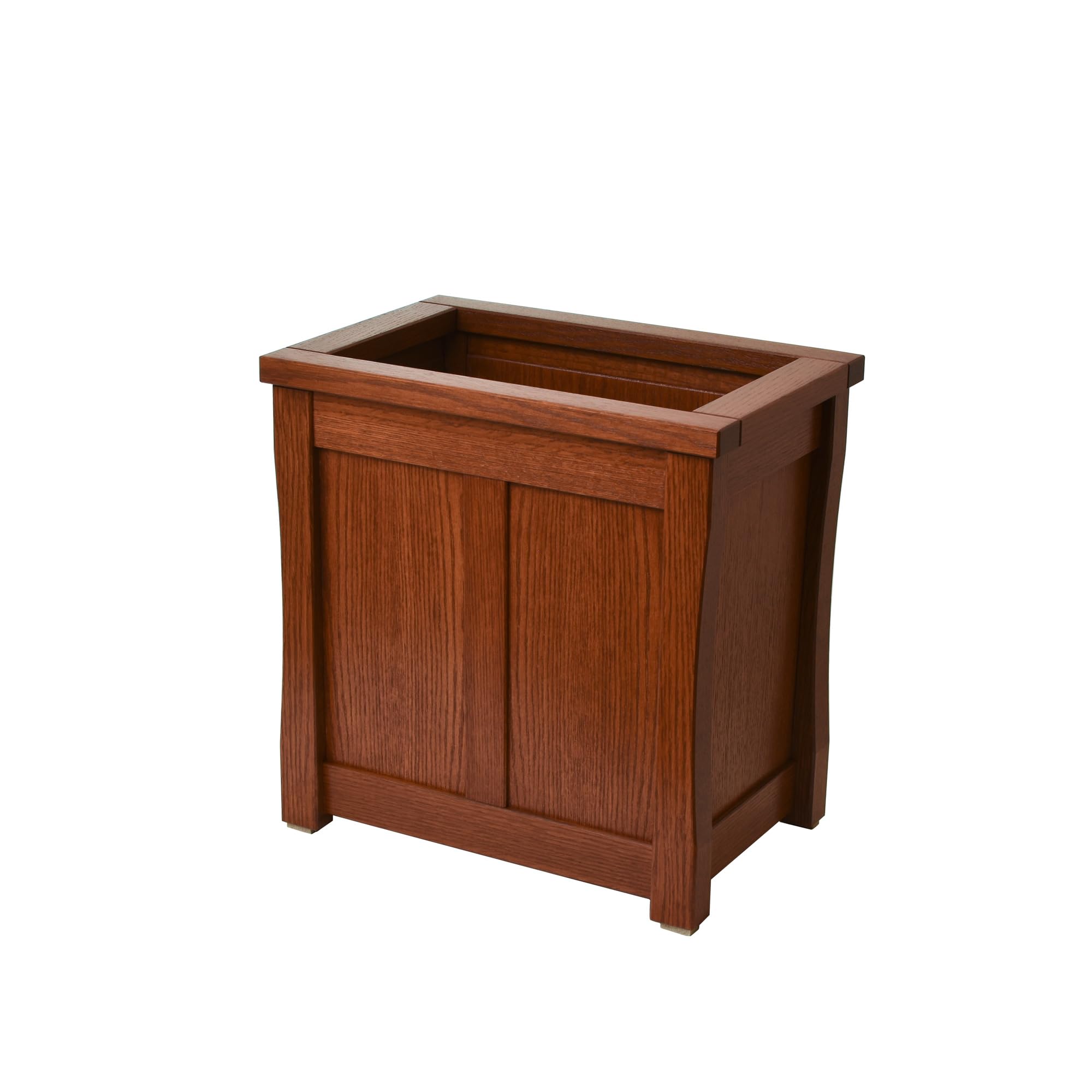Large Wooden Trash can Mission Style Oak TE-823