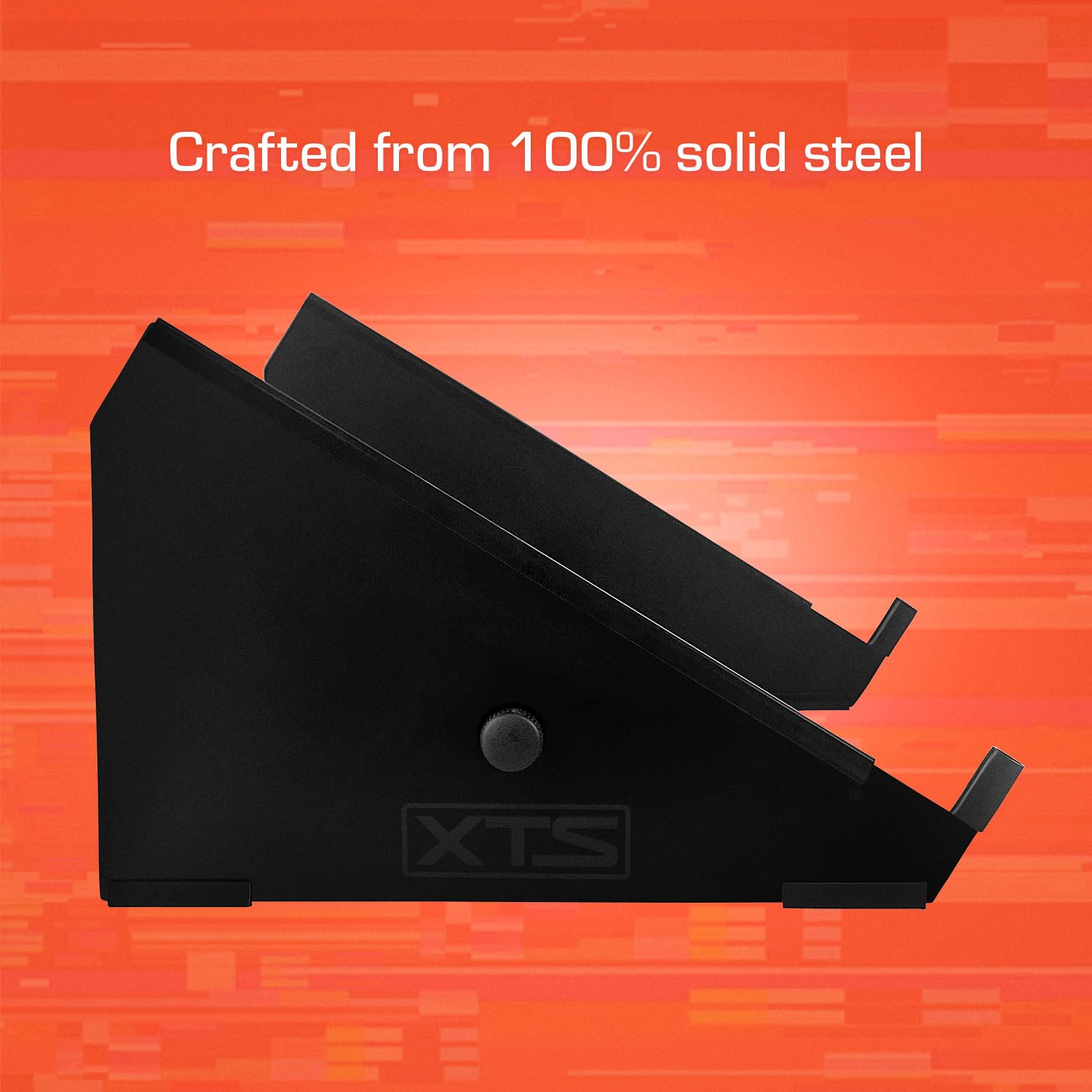 Analog Cases XTS Stand: XL, supporto da tavolo professionale (attrezzatura da studio in lamiera solida al 100%, larghezza regolabile da 30 a 53 cm, supporto per DJ con ergonomia migliorata)