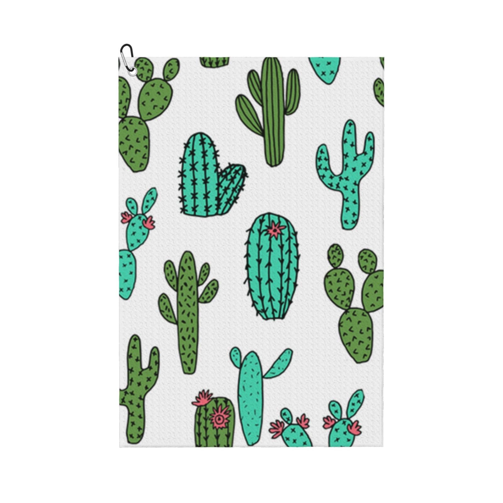 Hnnkloy Cactus Cacti Cactus Design, 16x24 in Portable Waffle Golf Towels with Carabiner Clip for Golf Bag