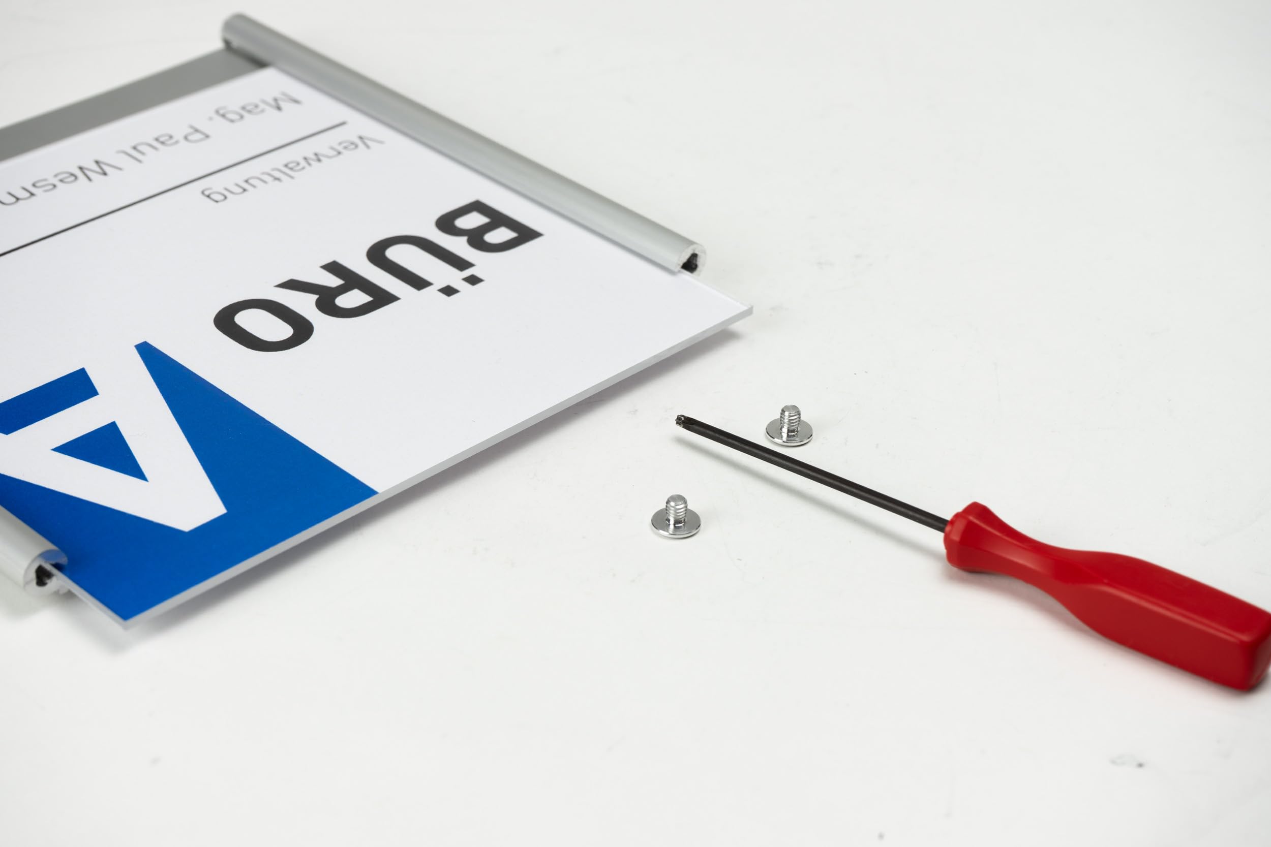 PLANO Türschild 162 x 148,5 mm - 5er-Set Büroschilder zur Wandmontage, Acryl-Namensschild für Büro und Praxis