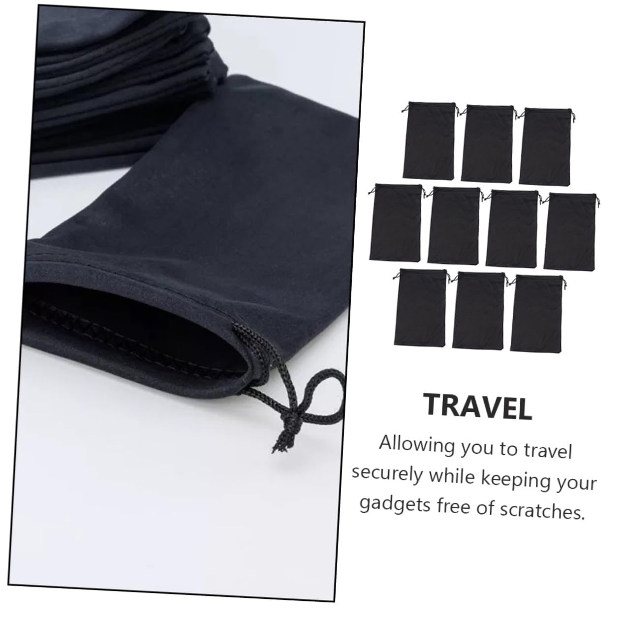 ibasenice Aufbewahrungstasche Für Brillen Skibrille Schutzbrille Weiche Sonnenbrillentasche Taschen Brillentragetasche Aufbewahrungstasche Für Flugbrillen Flanell Schwarz