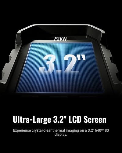 Miniatura 2 de Cámara térmica F2VW de 256 x 192 con resolución IR con cámara visual de 2 MP, cámara de imágenes térmicas de pantalla de 640 x 480 de 3.2 pulgadas,