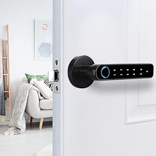 Smart Door Lock,MASTER LUBAN Fingerprint Door Lock,Keyless Entry Door Lock Handle,Biometric Door Lock for Home/Office/Apartment/Bedroom/Garage/Airbnb,No APP