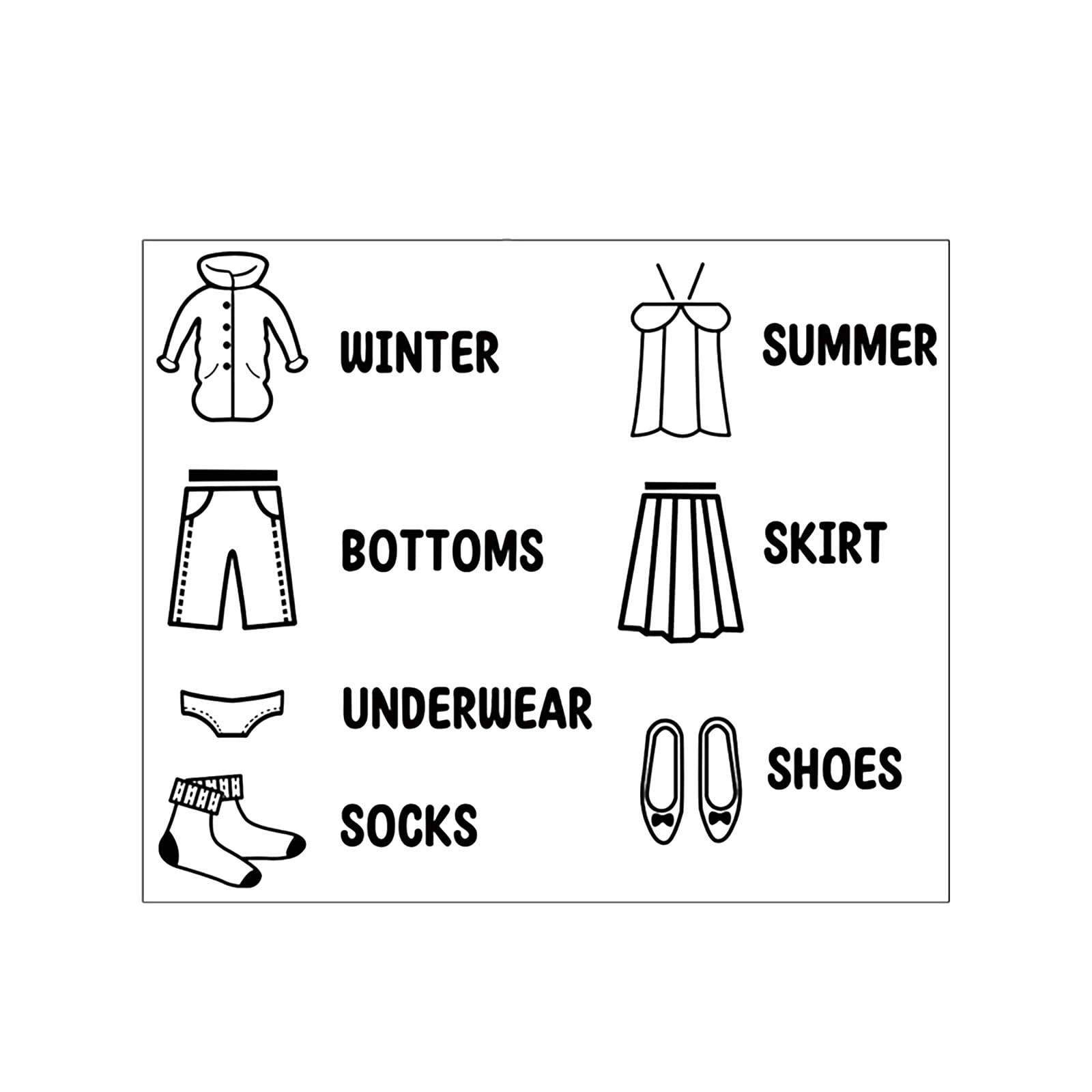 Wall Sticker Boys Men Clothing Clothes Classification Logo Label Wall Decal Removable PVC Decoration For Home Bedroom Cloakroom Wardrobe Drawer Storage Box Decor System 3r (black, One Size)