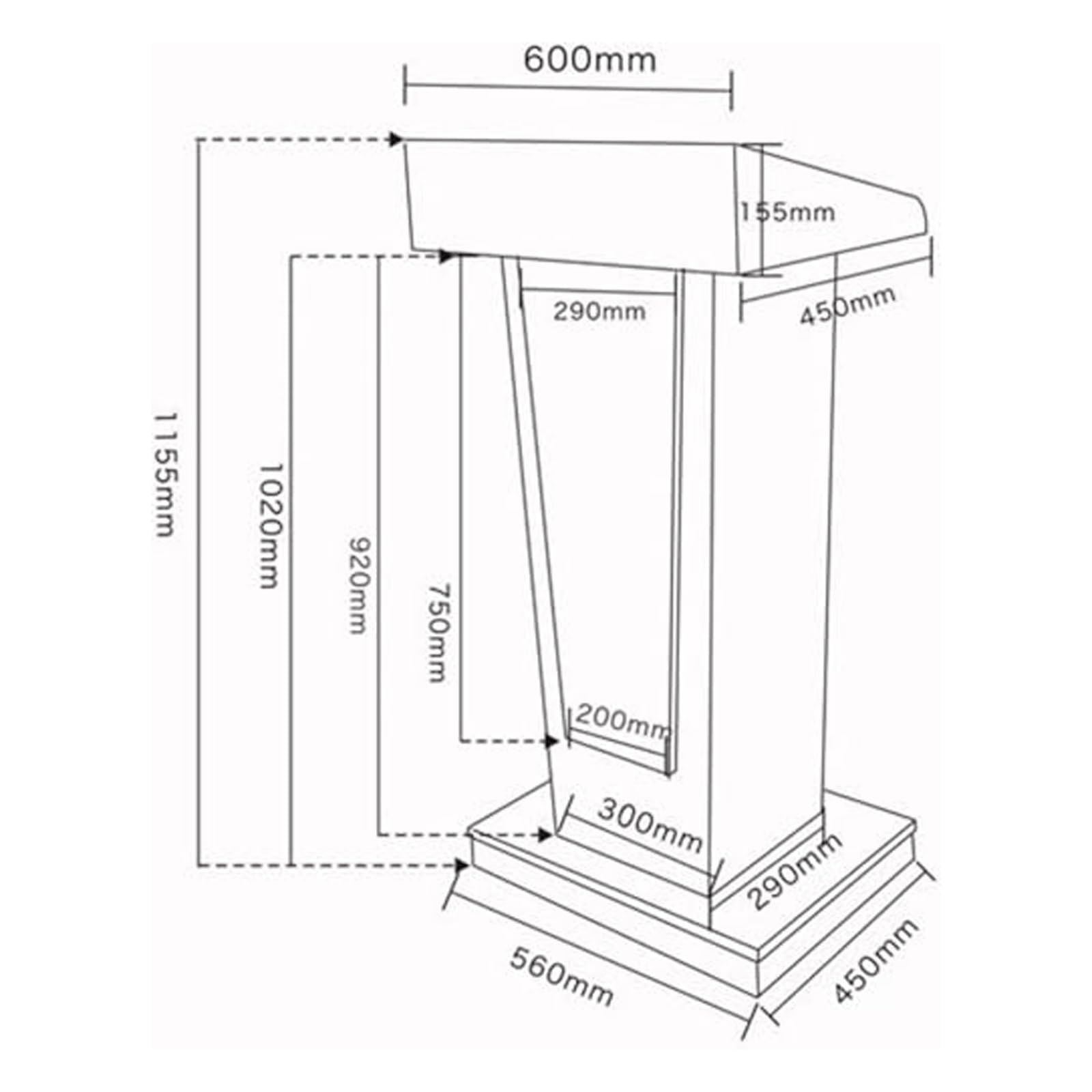 Support de Podium en Bois, pupitre de présentation Moderne avec Bureau incliné et Base Stable, Podium de réception for conférence, Discours de Mariage