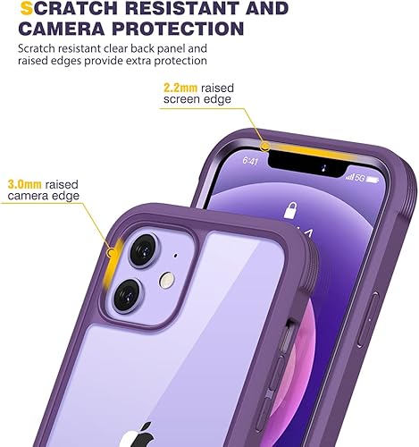 Miniatura 367 de Diaclara - Funda diseñada para iPhone 14 Pro Max, resistente, de cuerpo completo, con protector de pantalla sensible al tacto y antiarañazos + Blanco