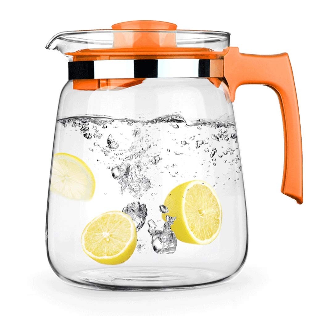 LI HAO SHOP Glass kettle, heat-resistant glass kettle, hot/cold water kettle, glass kettle with lid, 1.5L/2.0L two capacity options, suitable for milk, cold water, ice drinks, etc.