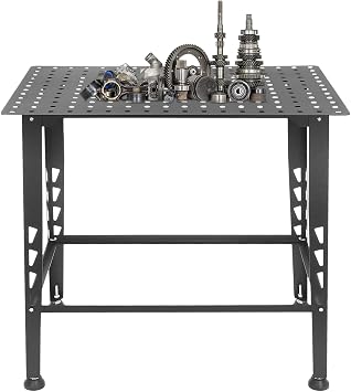 Welding Table, 36 * 24 inch, 600 lbs Load Capacity, Welding Bench Steel Construction, Welding Fabrication Table for Shop Weld Table, 24-Pc Metal Fit-Up Kit, Standard 16mm Holes