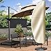 OKPOW Patio Umbrella Cover 9Ft To 14Ft - Waterproof Offset Cantilever Umbrella Covers With Sturdy Zipper - Durable Hanging Banana Style Parasol Cover For Garden Beach Umbrellas, Khaki
