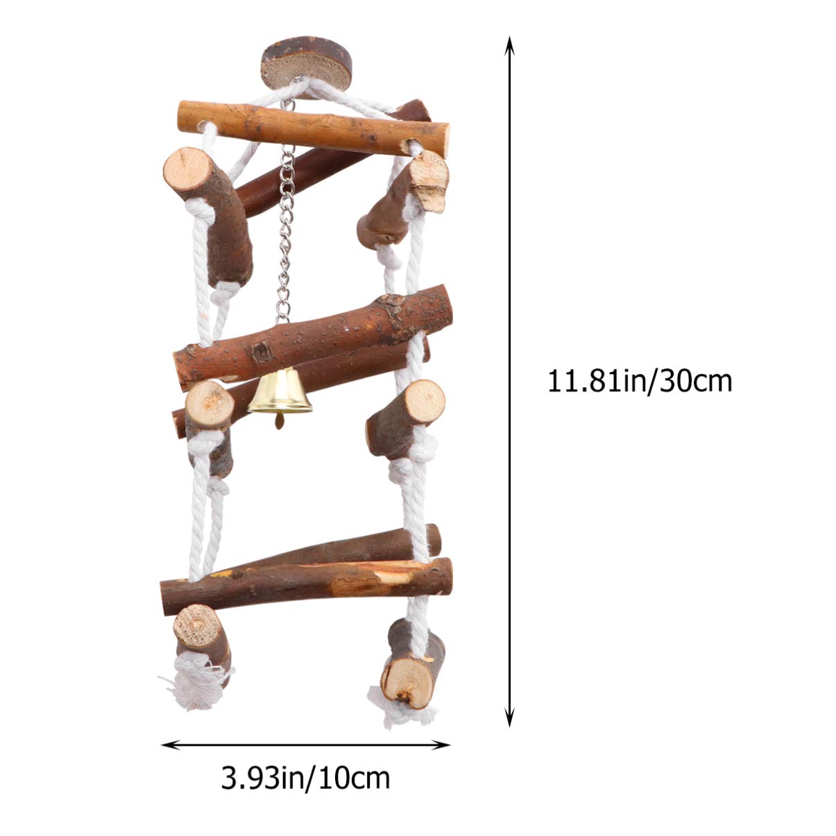 HOLIDYOYO Wooden Parrot Swing Pendant Hanging with Buckle Durable Cotton Rope for Indoor Cages and Outdoor Gardens Fun Bird Plaything for Parakeets Cockatiels