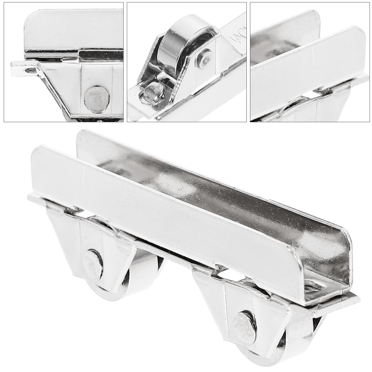 Housoutil 10 unidades de minipuertas correderas para vitrinas de ventana, ruedas de puerta corredera, abrazadera de 7. 0 mm, polea deslizante de acero inoxidable para 5-6 mm de grosor