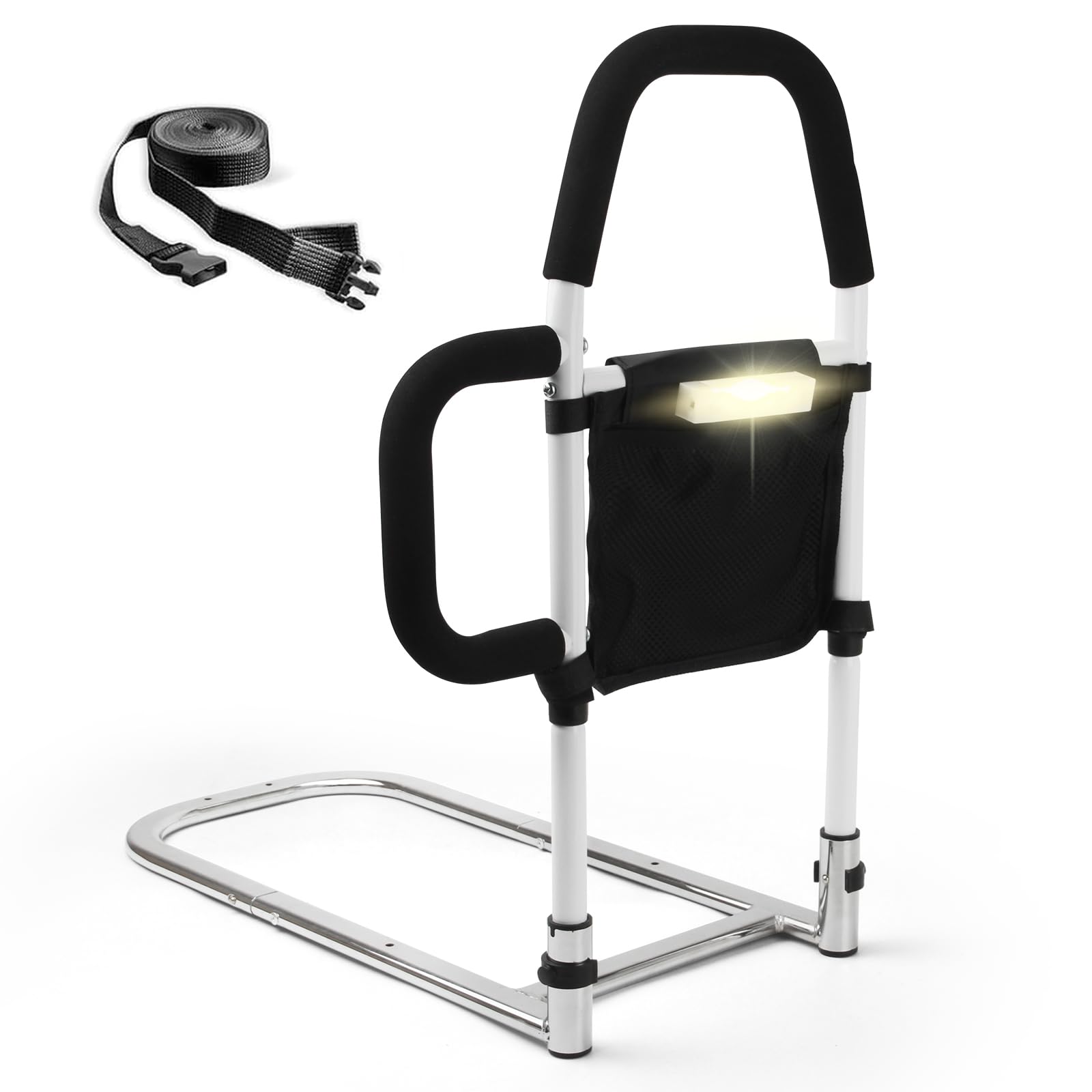 Boiarc Bed Rails for Elderly Adults Safety, Bed Assist Rail with Dual Grab Bars Fall Prevention Bed Side Rails for Seniors Handicap, Bed Cane Fit