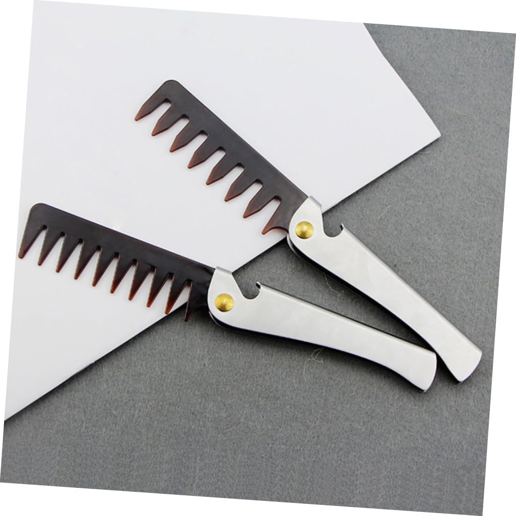 4pezzi Pettine in Acciaio Inox Per Uomo Spazzola Per Capelli e Barba Tascabile Resistente Per Uso Quotidiano e Viaggio Rimuove Nodi e Grovigli