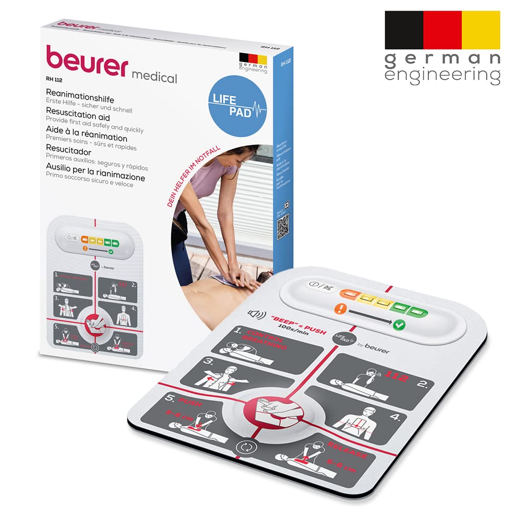 Beurer LifePad ayuda reanimación guía compresiones frecuencia presión óptimas