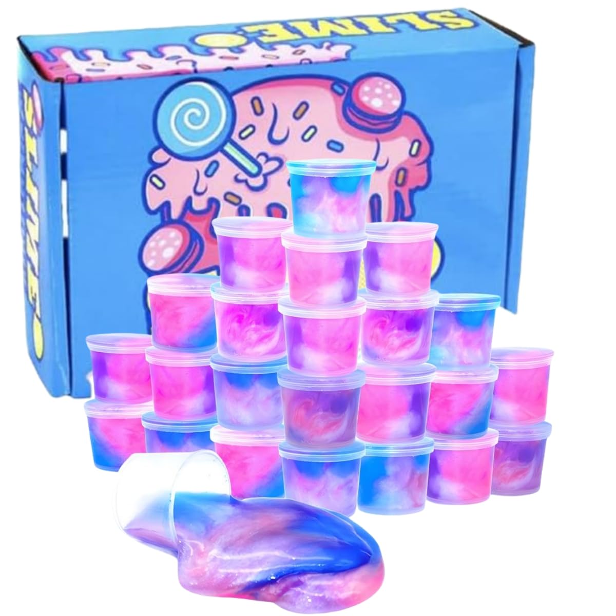 Slime Kit for Kids,Mini Unicorn Slime Kit, Non-Sticky, Soft & Pretty Stretchy Galaxy Slime, Party Favors for Kids, Stress Relief Gift Toy for Girls & Boys (24 mini Slimes)