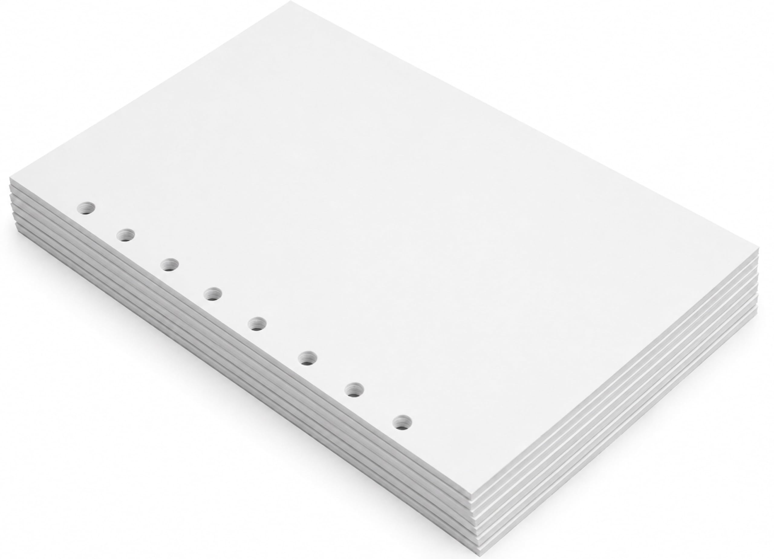 Wanderings A5 6-Ring Binder Planner Inserts - 8 1/4 x 5 5/8" - Thick Cream Colour Blank Loose Leaf A5 Paper Refills Compatible with Filofax 6 Hole 200 Sheets 400 Blank Pages