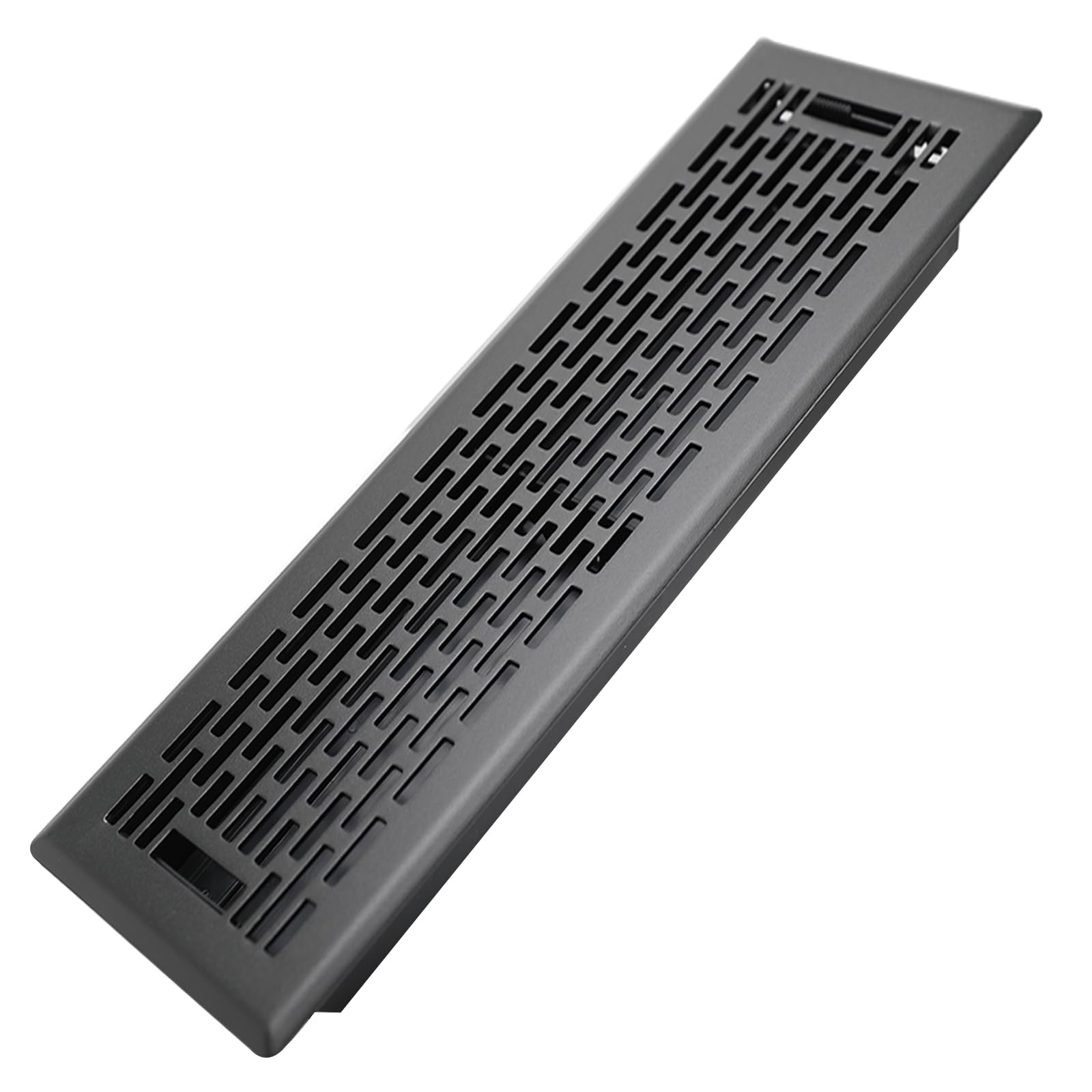 Howeall 4x14 Inches Heavy Duty Walkable Floor Register - Easy Adjust Air Supply Lever Decorative Floor Vent Covers, Boston Design Vent Covers for Home - Matte Black