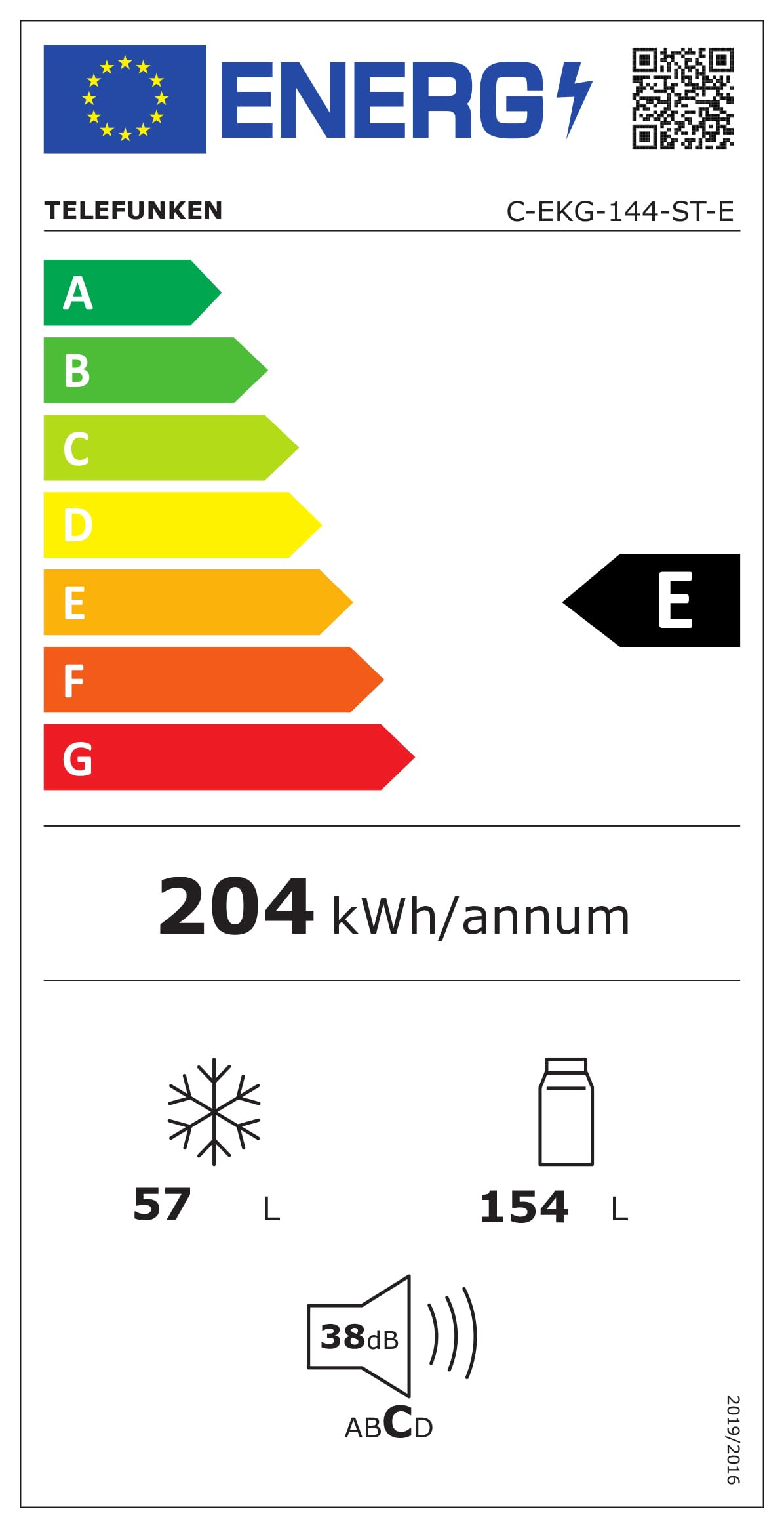 TELEFUNKEN Einbau-Kühl-Gefrierkombination 144cm 211 Liter Less Frost C-EKG-144-ST-E