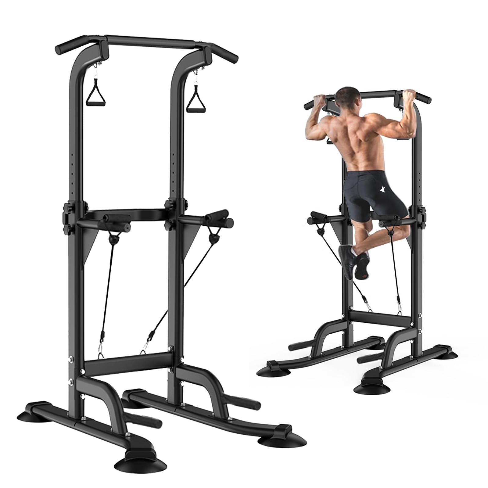 IRELOJ Power Tower Pull Up Dip Station Adjustable Height