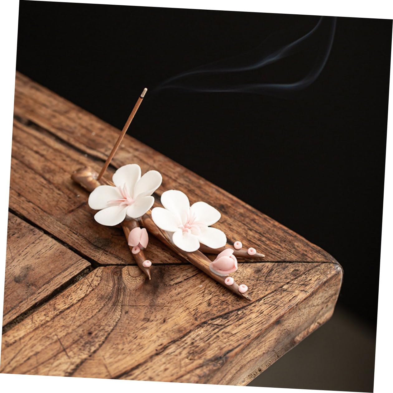 Alipis 3stücke Kreativer Räuchergefäß Aus Keramik Pflaumenblütenform Handgefertigter Räucherstäbchenhalter Für Zuhause Für Meditation Und Aromatherapie