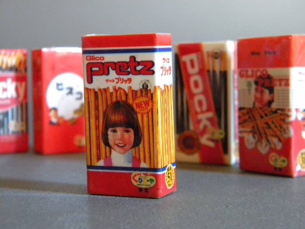 Amazon.co.jp: 当時物 グリコ 消しゴム 5p ポッキー ビスコ 景品おまけ