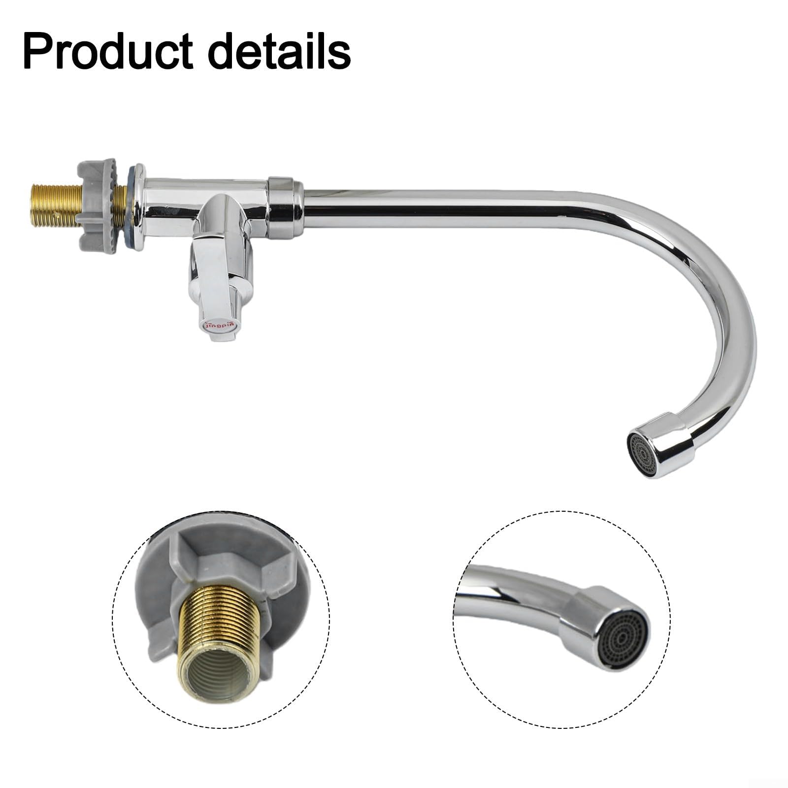 Rubinetto monocomando per acqua fredda per lavello da cucina, miscelatore in acciaio per lavabo a risparmio idrico, rubinetto a foro singolo di facile installazione per lavanderia, camper, giardino
