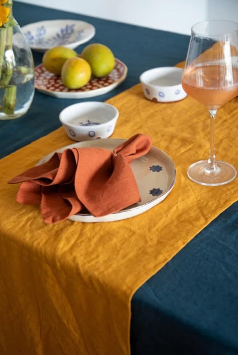 INDACORIFY Bawełniane serwetki z terakoty Bandana Serwetki kuchenne Zmywalna serwetka Ślubne Imprezy Świąteczne Chusteczka na stół Serwetka bawełniana (50, (50 x 50 cm) 20 x 20 cali