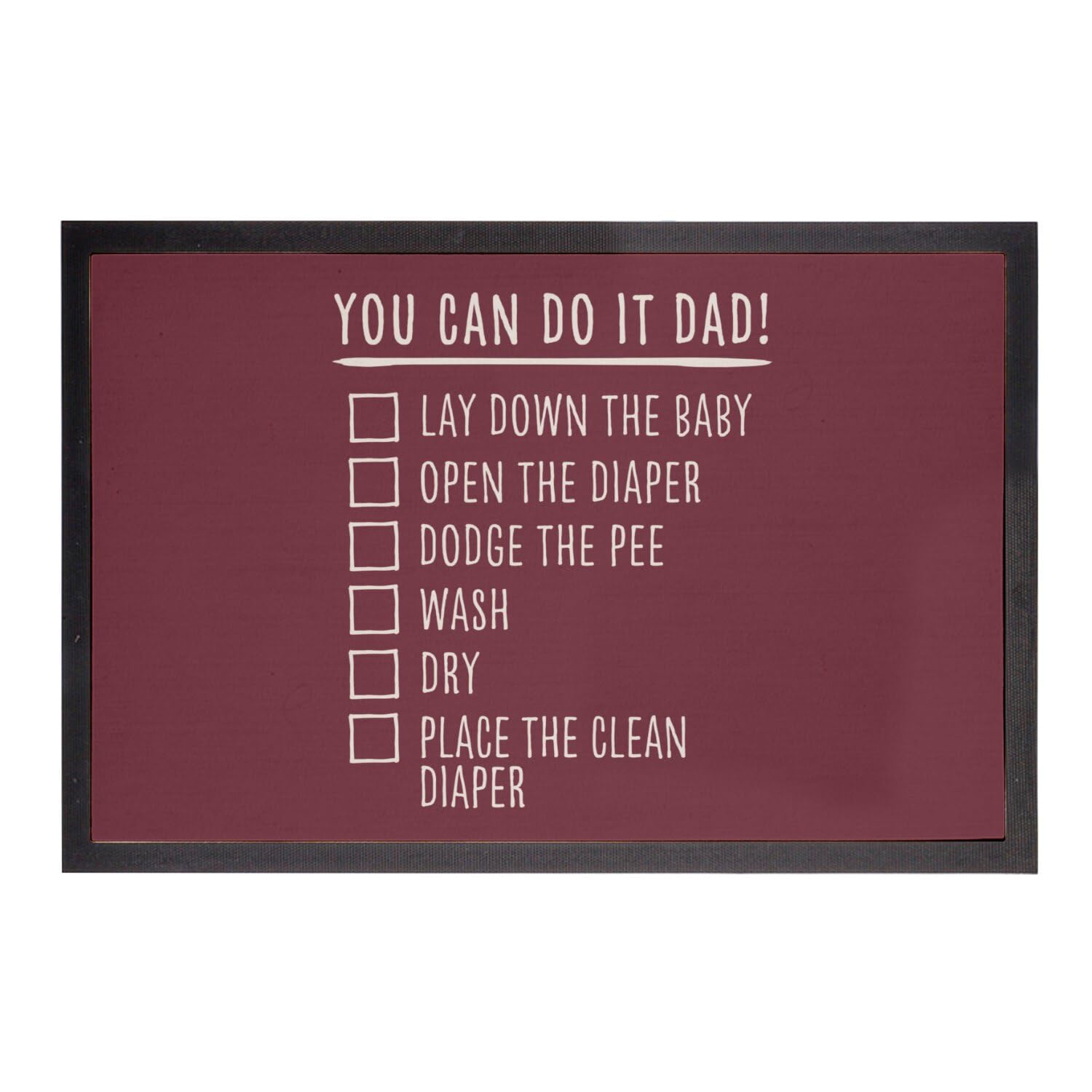 Paillasson Rouge Fabulous You Can Do It Dad Diaper Instruction 75x50cm