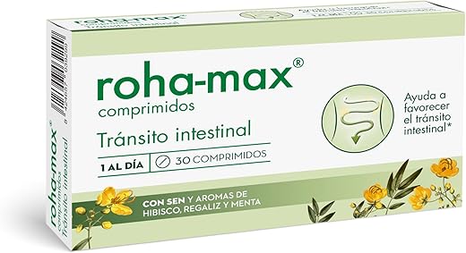 Roha-Max - Complemento Alimenticio en Comprimidos con Ingredientes Activos de Origen 100% Natural, Contiene Sen que Ayuda a Favorecer el Tránsito Intestinal - Estuche con 30 Comprimidos, 21 g