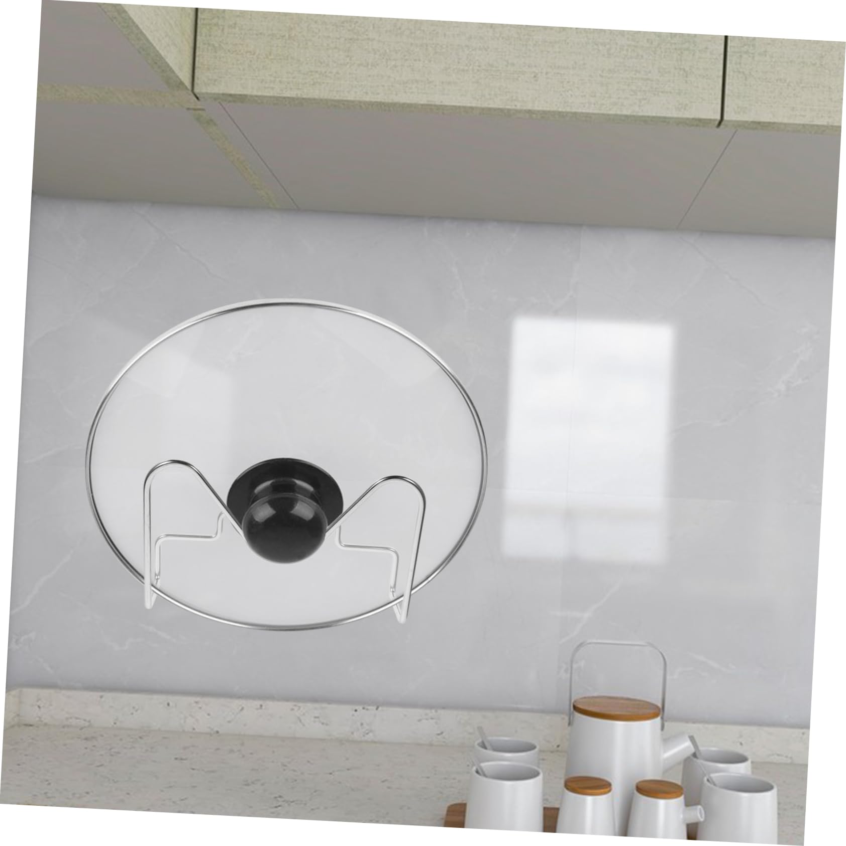 MAGICLULU Pot Lid Organizer Multifunctional Wall Mounted Rack for Efficient Storage of Pot Lids and Kitchen Utensils Nail Design Material