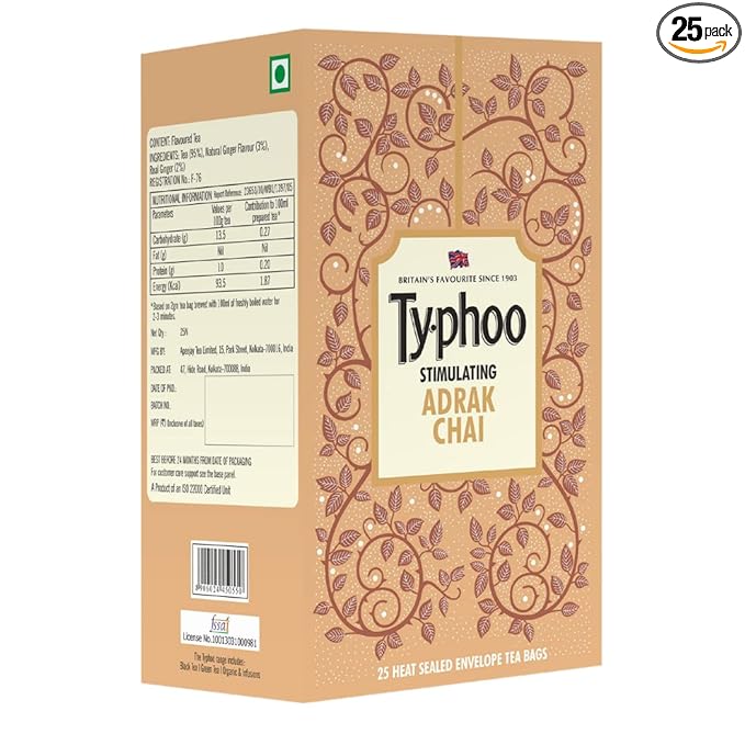 Typhoo Stimulating Adrak Chai (25 Tea Bags)