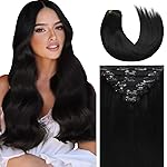Lacer 22 Inch Full Head Silky Straight 100% Human Hair Clip in Extensions in Jet Black 1 7Pieces 140g Double Weft Extensions Lace Clip Extensions Natural Hair