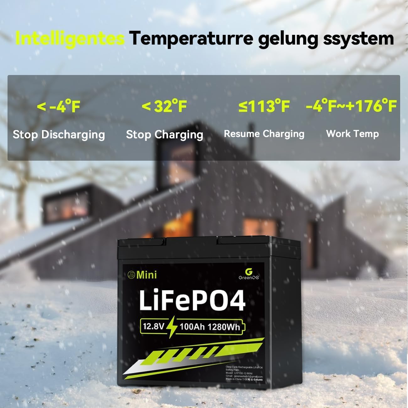 12V 100Ah Mini LiFePO4 Battery, Smaller Than BCI Group 31 Built in100A BMS,Low Temperature Protection,1280Wh, Up to 15000 Cycles, Lithium Battery for RVs, Trolling Motor & Solar System