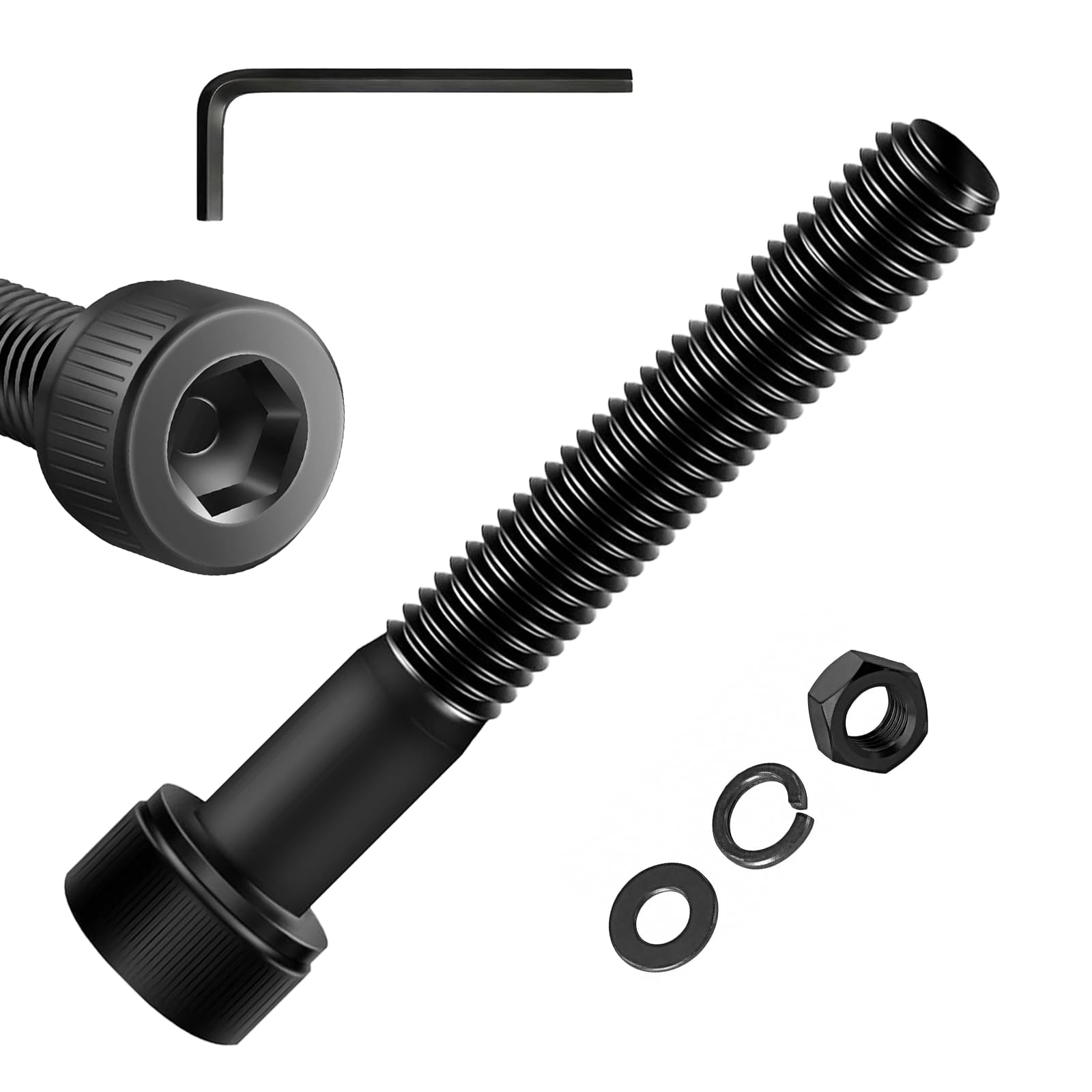 20 Pcs M6 x 40mm Hex Socket Head Cap Screws, 12.9 Grade Alloy Steel, Black Oxide Finish, Allen Socket Drive, Full Threads, Includes Hex Spanner