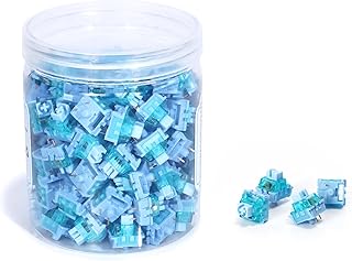 MAGIC-REFINER x Jelly Blue Switches for Mechanical Keyboard DIY, 50gf Tactile Keyswitch 3 Pins, Factory Pre Lubed with POM Stem Compatible for MX Mechanical Keyboard Switch Set (100PCS)