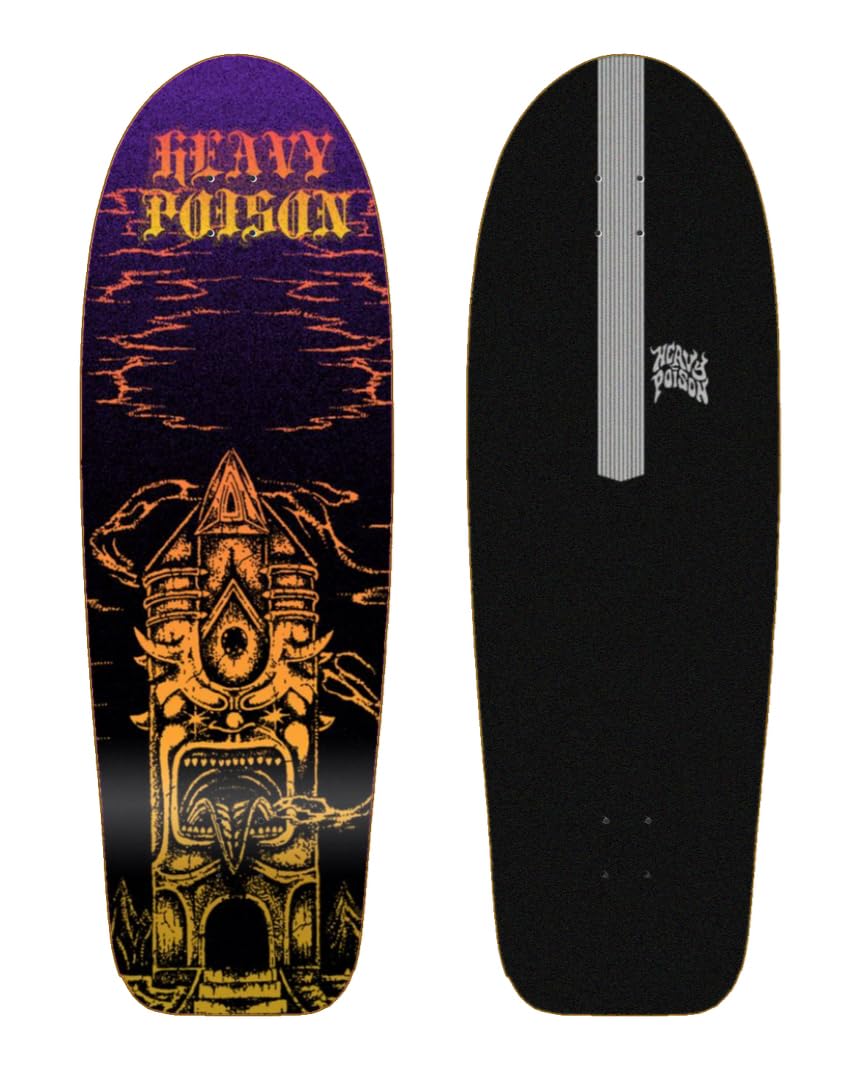 Heavy Poison surfskate Deck Tabla monopatin Skate Skateboard - Temple Sunset 30,5