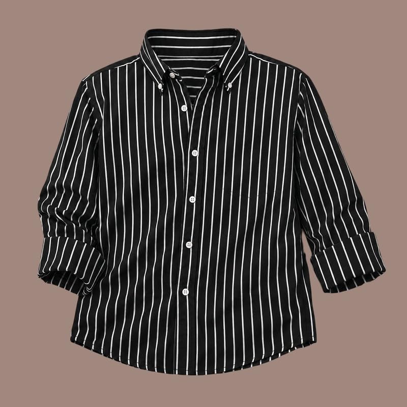 Image of Kids Cotton Full Sleeve Shirt Casual Look Comfortable Stylish Outfit for Boys Everyday Use