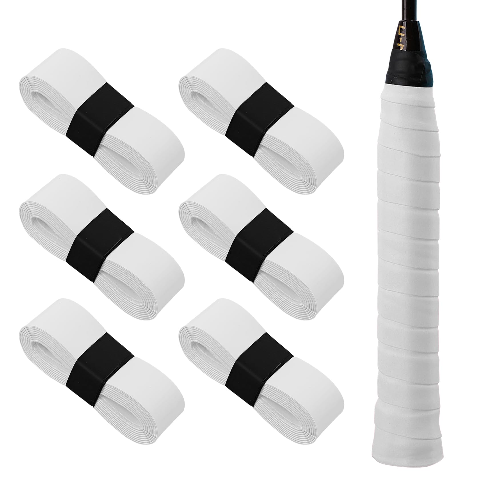 6 Pezzi Grip Racchetta Padel, Grip Racchetta Tennis, Nastro Racchetta Tennis Antiscivolo, Grip Racchetta Badminton Overgrip Padel per Racchetta da Tennis Badminton Squash