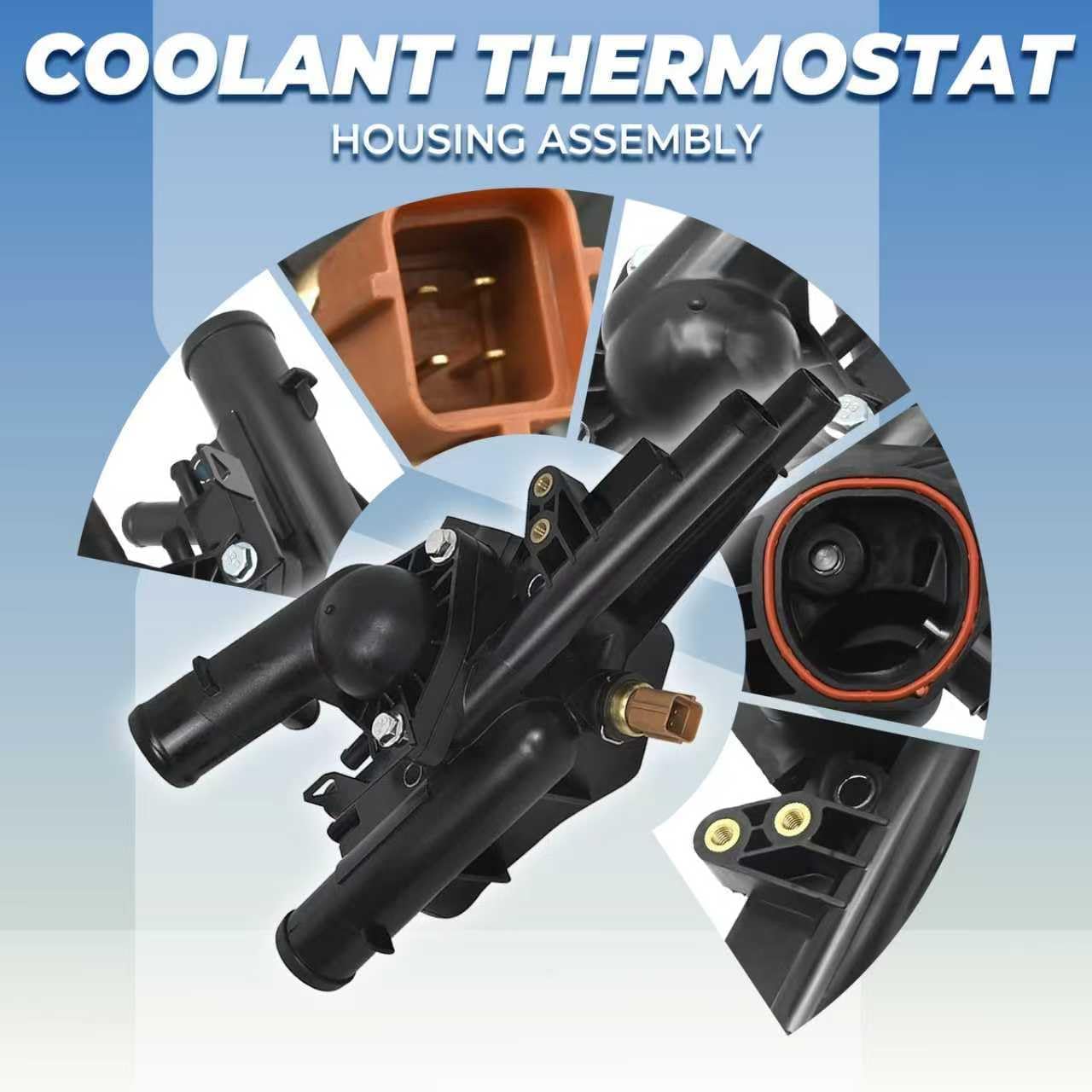 25600-2G500 Coolant Thermostat Housing Assembly for Hyundai Sonata Tucson Santa Fe Sport 2010-2016 Kia Sportage Optima Sorento 2011-2016 2.4L L4 Replace 256002G500 86025 86230 902-5128 817060