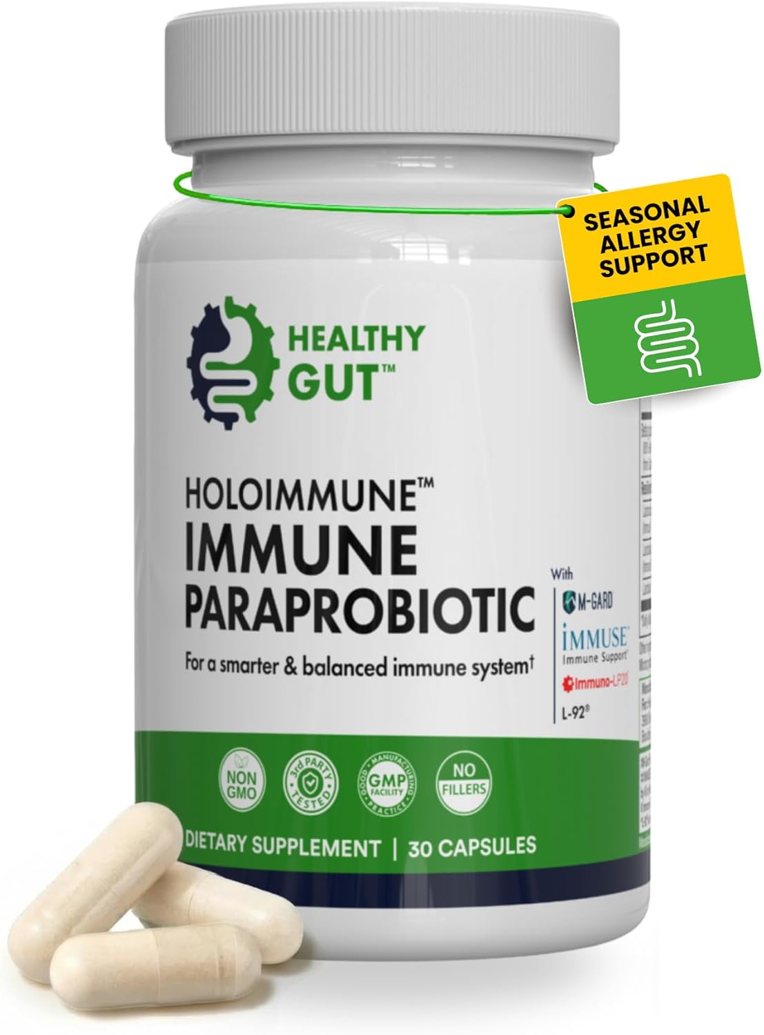 Healthy Gut HoloImmune | Paraprobiotic with Immuse Immune Support | 30 Servings