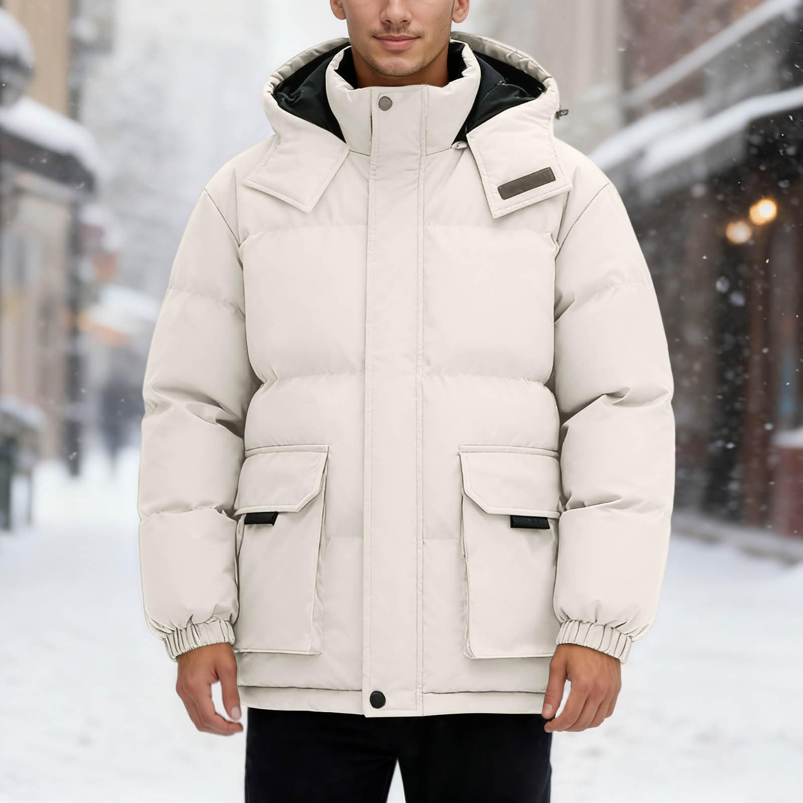 Sobretudo Homem Abrigo Hombre Gabardina Hombre Parka Abrigo Tres Cuartos Men Warm Fashionable Hooded Down Jacket Parkas Militares Parka Invierno Larga Negro Verde Chaqueta Abrigos De Paño Plumas Paño