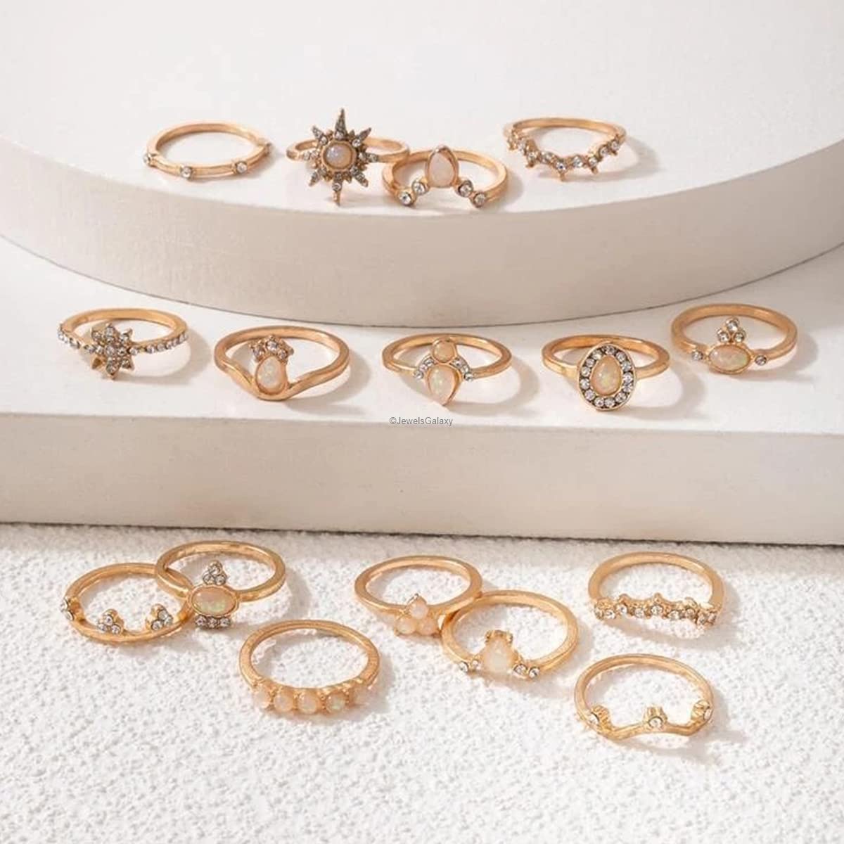 Contemporary Stackable Rings Set - Style 9