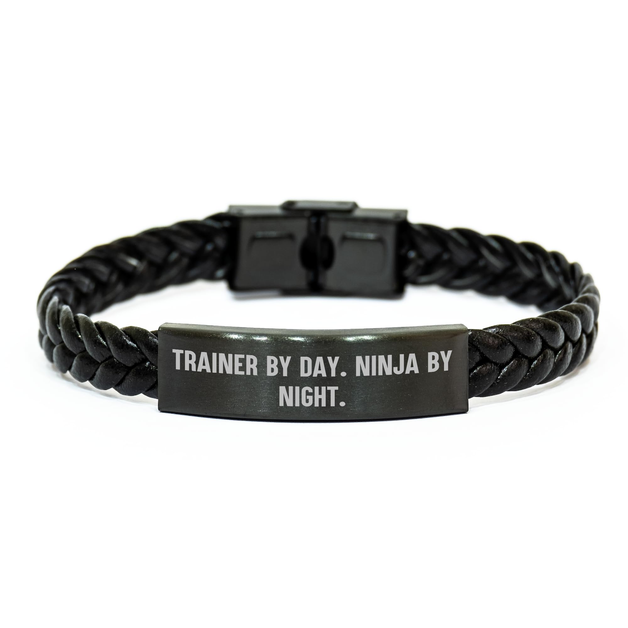 Trainer By Day, Ninja By Night, Interlaced Leather Christmas Unique Gift for Trainer Friends and Family, [Trainer] Love and Inspiration