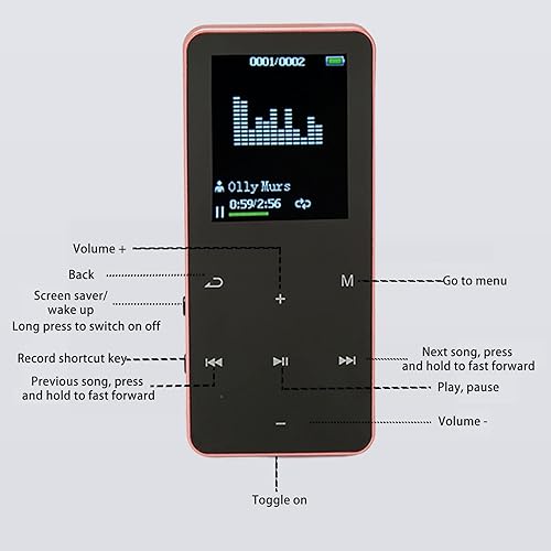Miniatura 5 de Reproductor MP3 8G con Bluetooth, pantalla de 1.8 pulgadas, reproductor de música ultra delgado con reproducción de video, reducción de ruido