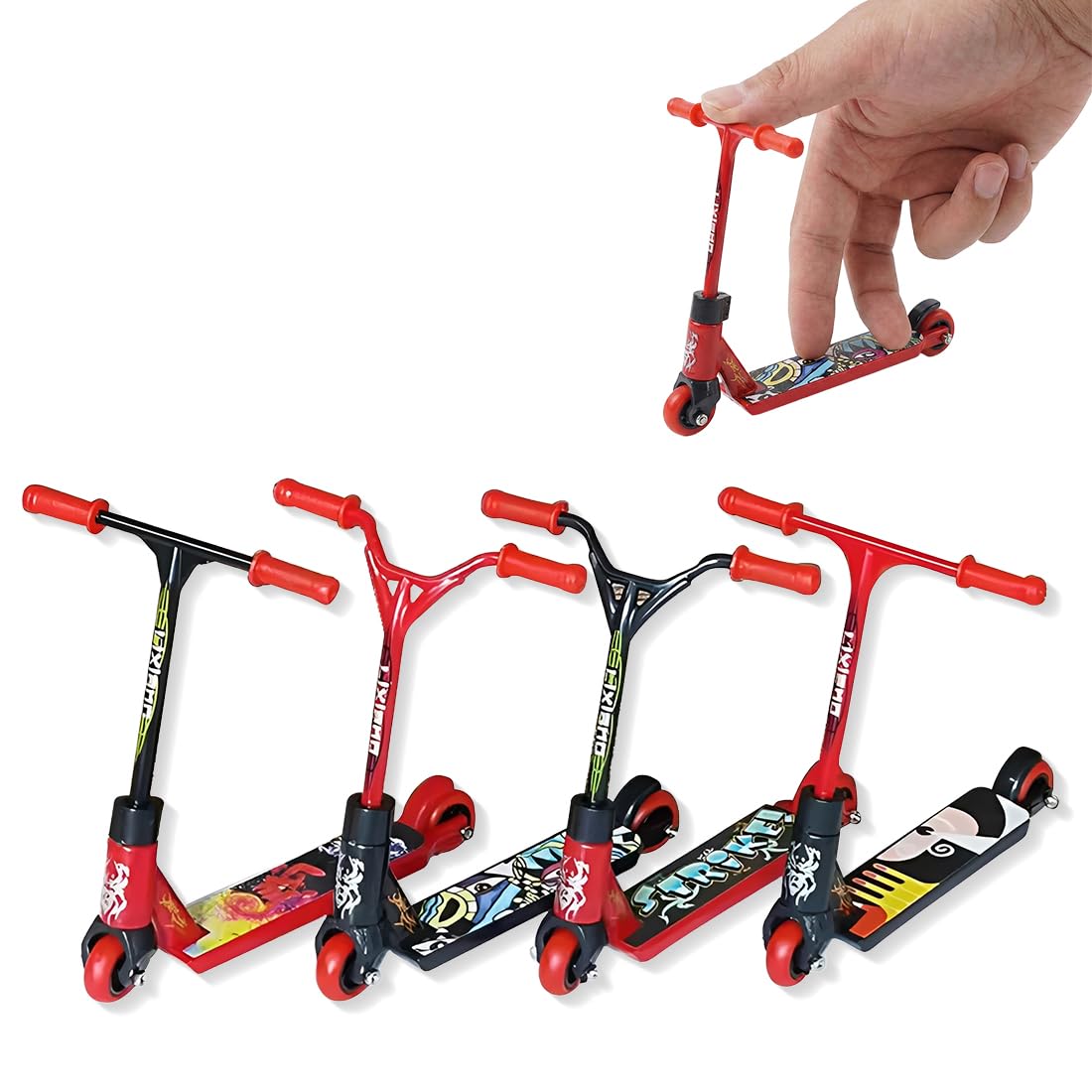 4 szt. Mini hulajnoga, mini deskorolka, skuter na palce, deskorolka na palce, BMX dla dzieci, impreza, prezenty urodzinowe dla dzieci