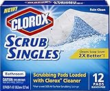 2 Pk, Clorox Scrub Singles Bathroom Bleach-Free, Rain Clean 24 Pads Total