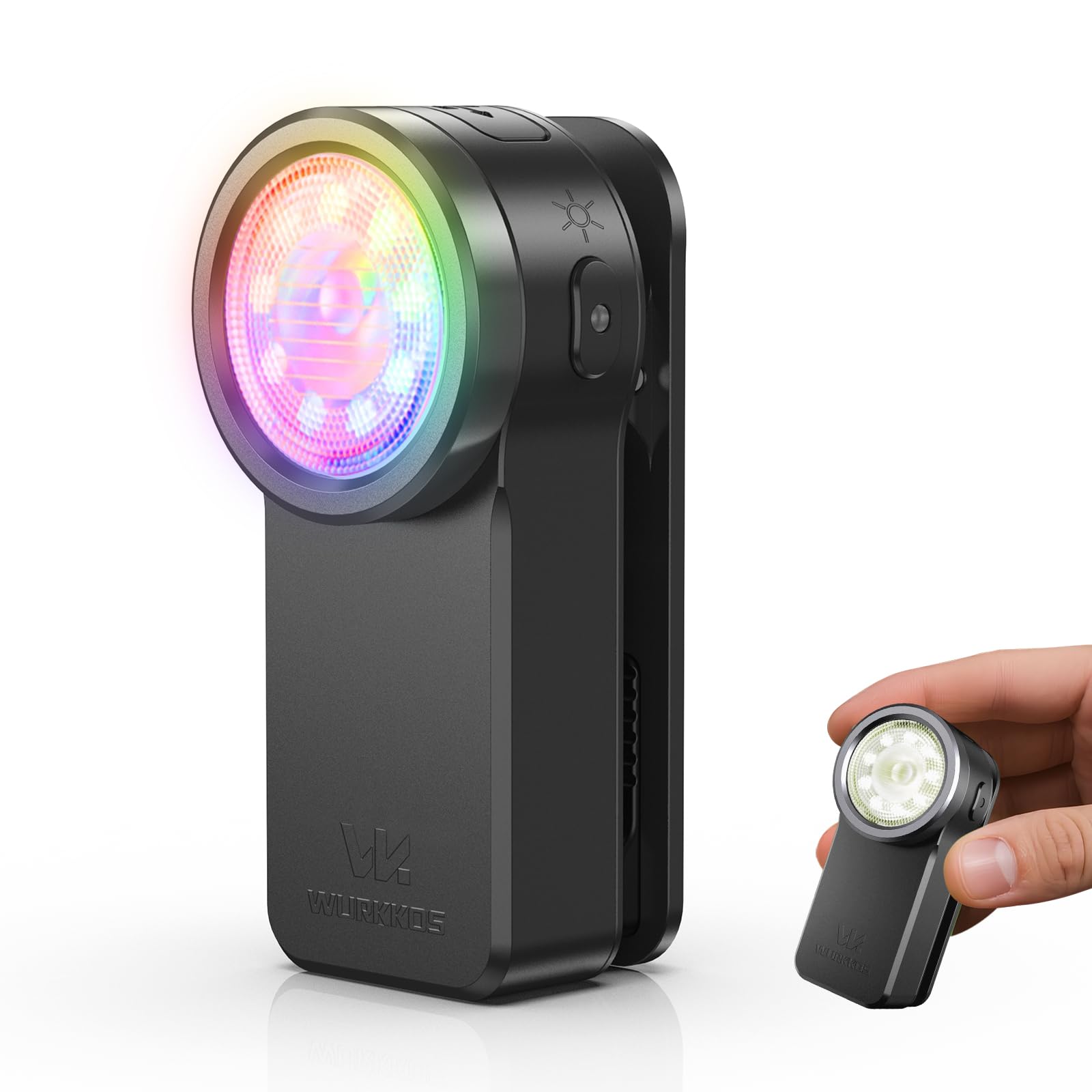 Wurkkos HD03 Rechargeable EDC Flashlight Clip Light, 680Lumens Small Powerful Flashlight, Triple Light Source Pocket Flashlight, IPX6 Waterproof,