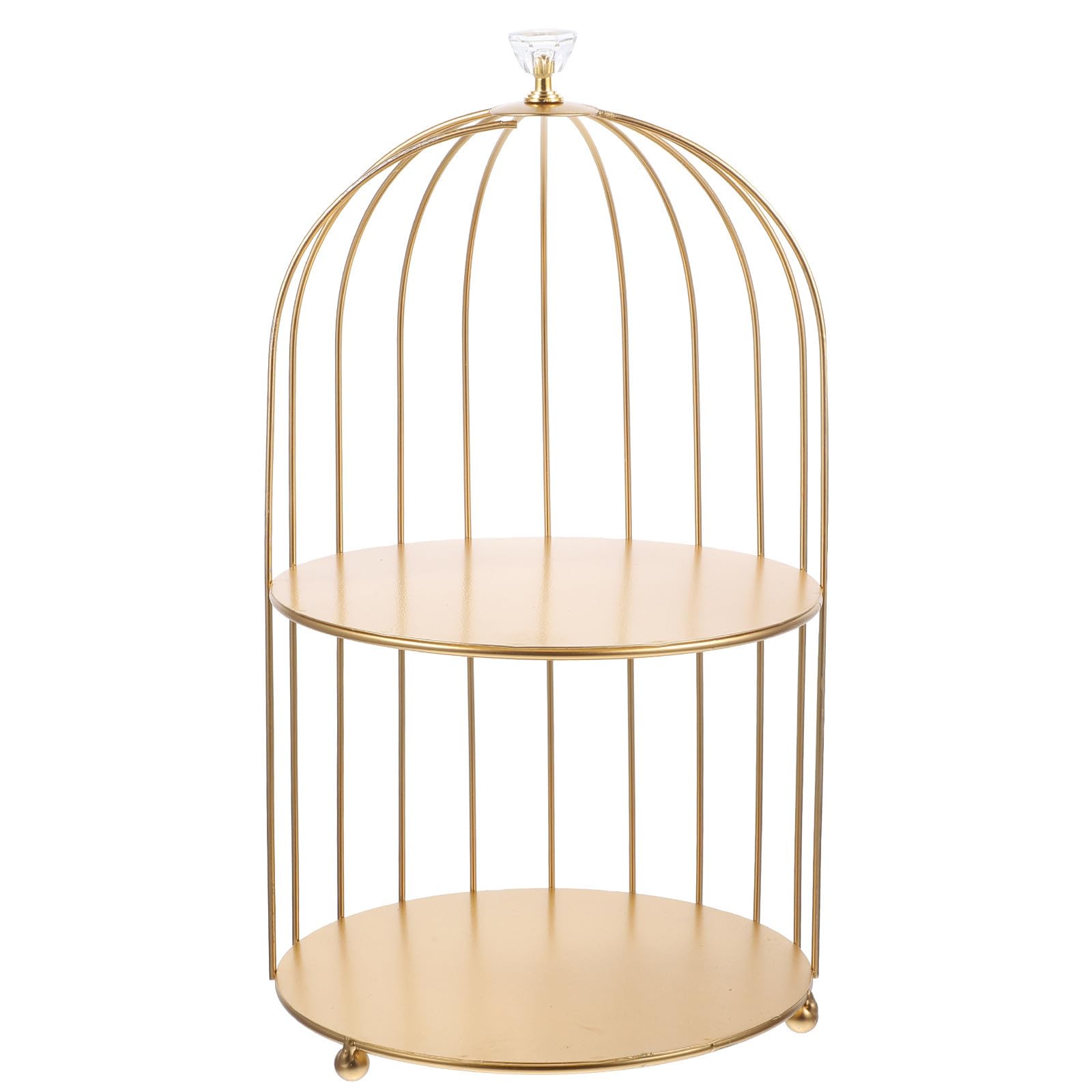 Étagère de rangement finition soignée en métal doré pour maquillage